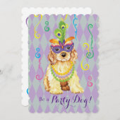Mardi Gras Cocker Spaniel Einladung (Vorne/Hinten)