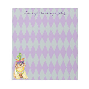 Mardi Gras Cocker Spaniel Notizblock