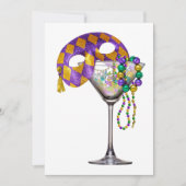 Mardi Gras - Cocktail Party Einladung (Vorderseite)