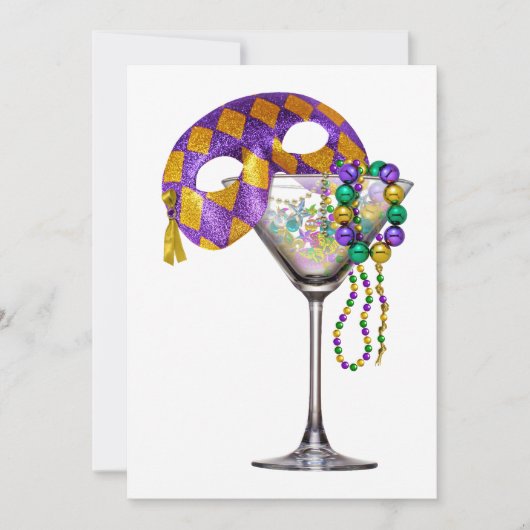 Mardi Gras - Cocktail Party Einladung (Vorderseite)