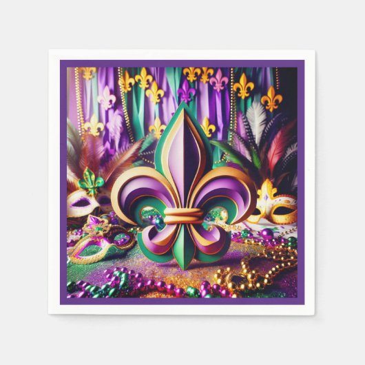 Mardi Gras Cocktail Serviette (Vorderseite)