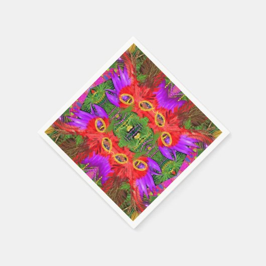Mardi Gras Cocktail Servietten (Ecke)