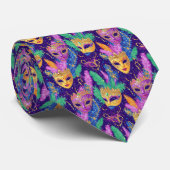 Mardi Gras Color Masks Krawatte (Gerollt)