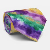 Mardi Gras Color Pattern  Krawatte (Gerollt)