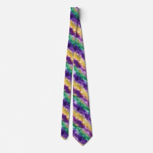 Mardi Gras Color Pattern  Krawatte (Rückseite)