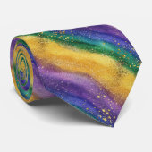 Mardi Gras Color Pattern  Krawatte (Gerollt)