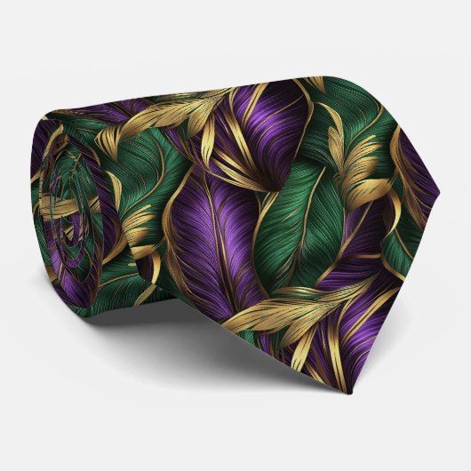 Mardi Gras Color Pattern  Krawatte (Gerollt)