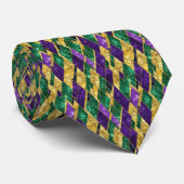 Mardi Gras Color Pattern  Krawatte (Gerollt)