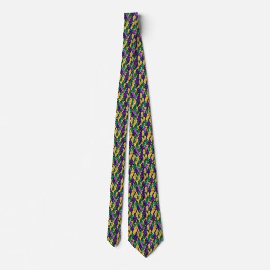 Mardi Gras Color Pattern  Krawatte (Rückseite)