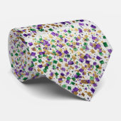 Mardi Gras Color Purple Green Gold Confetti Accent Krawatte (Gerollt)