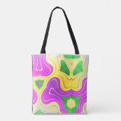 Mardi Gras Colors Abstrakt Wirbel Tasche (Rückseite)