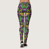 Mardi Gras Colors Damasdrache, Schmetterling, Schl Leggings (Rückseite)