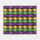 Mardi Gras Colors Diamond Harlequin Raute - Schwar Fleecedecke (Vorderseite (Horizontal))