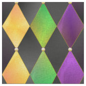 Mardi Gras Colors Diamond Harlequin Raute - Schwar Stoff (Nahaufnahme)