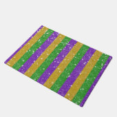 Mardi Gras Colors Glitzer Stripe Bling Fußmatte (Schrägansicht)