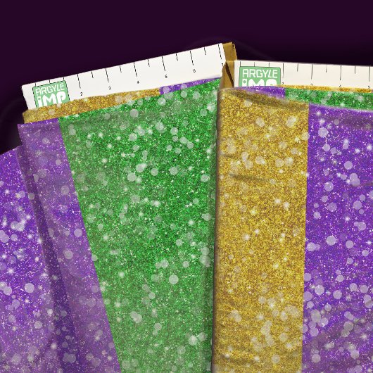 Mardi Gras Colors Glitzer Stripe Bling Stoff