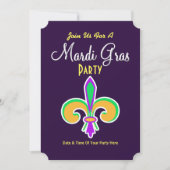 Mardi Gras Colors Lilie Invite Einladung (Vorderseite)