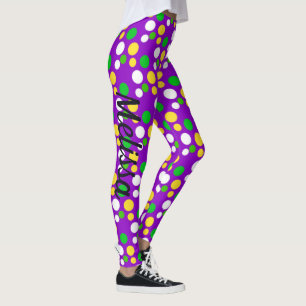 Mardi Gras Confetti Gold Lila grüne Leggings