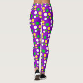 Mardi Gras Confetti Gold Lila grüne Leggings (Rückseite)