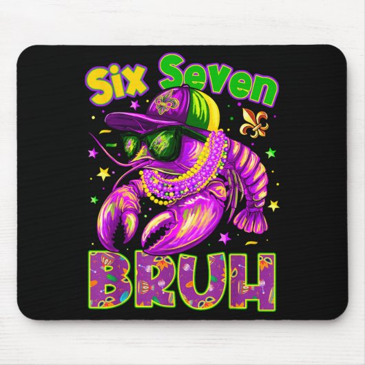 Mardi Gras Cool Six Seven Bruh Crawfish Männer Jun Mousepad (Vorne)