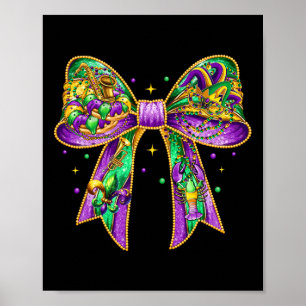 Mardi Gras Coquette Bow Fat Dienstag New Orleans W Poster