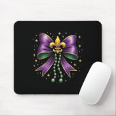 Mardi Gras Coquette Bow Fat Happy Mardi Gras Mousepad (Mit Mouse)