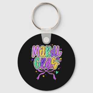 Mardi Gras Coquette Bow Fett Dienstag New Orleans Schlüsselanhänger