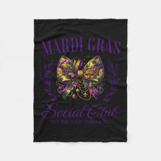 Mardi Gras Coquette Bow Louisiana New Orleans Wome Fleecedecke