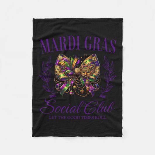 Mardi Gras Coquette Bow Louisiana New Orleans Wome Fleecedecke (Vorderseite)