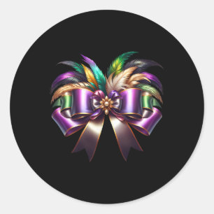 Mardi Gras Coquette Bow Lugano Gestern und Heute Runder Aufkleber