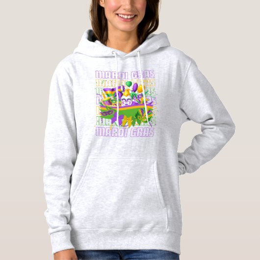 MARDI GRAS Coquette Masqerade Hoodie (Vorderseite)