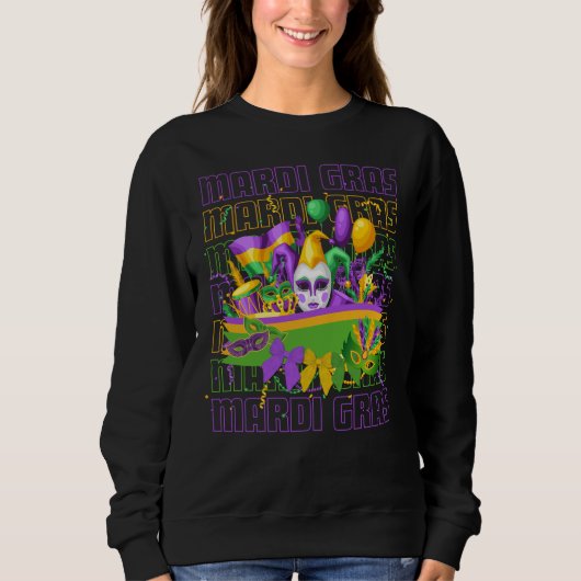 MARDI GRAS Coquette Masqerade Sweatshirt (Vorderseite)