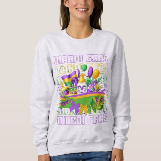 MARDI GRAS Coquette Masqerade Sweatshirt (Vorderseite)