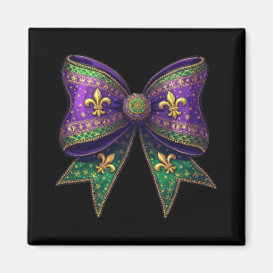 Mardi Gras Coquette Schleife Festliche Eleganz Kar Magnet