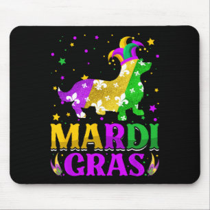 Mardi Gras Corgi Dog Lover Carnival Jester Mousepad
