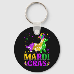 Mardi Gras Corgi Dog Lover Carnival Jester Schlüsselanhänger