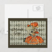 Mardi Gras Costume Couple Postkarte (Vorne/Hinten)