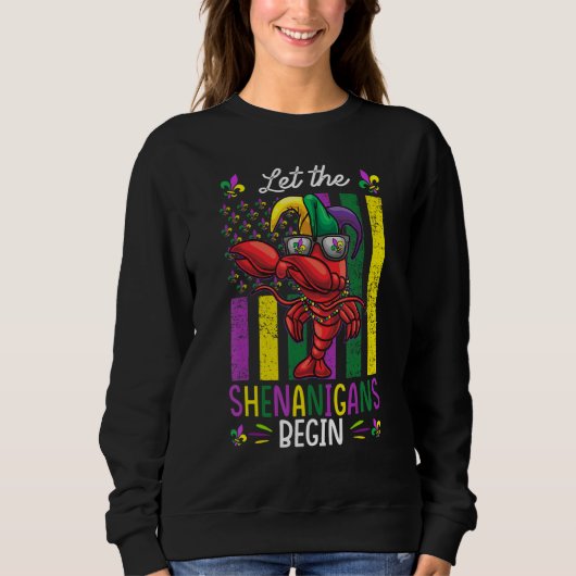 Mardi Gras Costume Dab Crawfish Shenanigans Kids T Sweatshirt (Vorderseite)