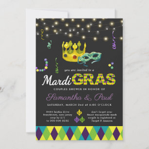 Mardi Gras Coupels Einladung zur Dusche