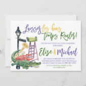 Mardi Gras Couples Dusche Einladung (Vorderseite)