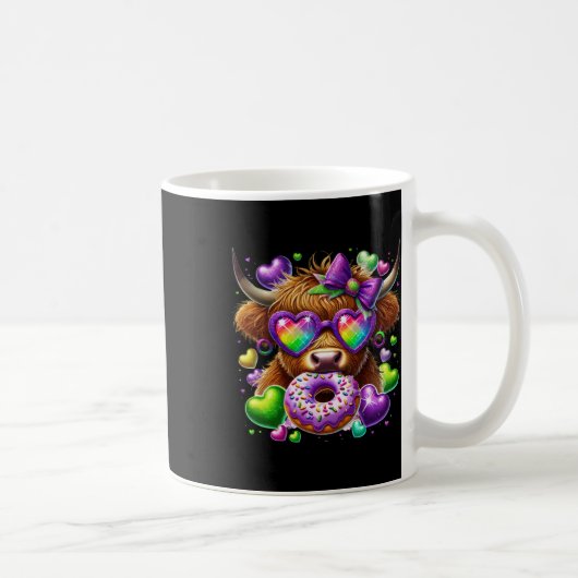 Mardi Gras Cow Sticker Kaffeetasse (Rechts)