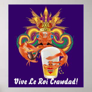 Mardi Gras Crawdad bitte Anmerkungen anzeigen Poster