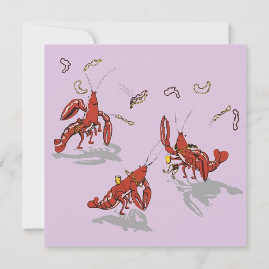 Mardi Gras Crawdad Einladung (Rückseite)