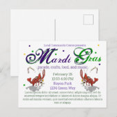 Mardi Gras Crawdads Bier Postkarte (Vorne/Hinten)