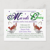 Mardi Gras Crawdads Bier Postkarte (Vorderseite)