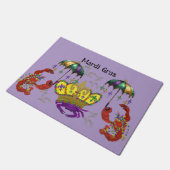 Mardi Gras crawfish and king crab festive Fußmatte (Schrägansicht)