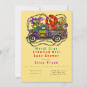 Mardi Gras Crawfish Boil Babydusche Einladung (Vorderseite)