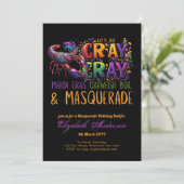 Mardi Gras Crawfish Boil Masquerade Lasse Cray Cra Einladung (Stehend Vorderseite)