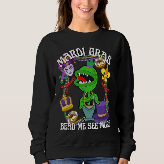 Mardi Gras Crawfish Crawdad Feed Me Beads Jester H Sweatshirt (Vorderseite)