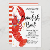 Mardi Gras Crawfish Einladung (Vorne/Hinten)